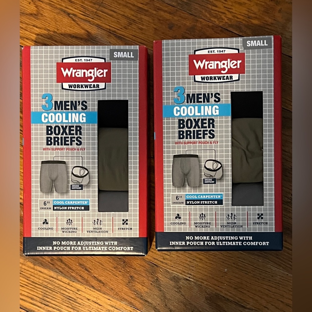 6 Wrangler Cooling Boxer Briefs Size Small (28-30) New